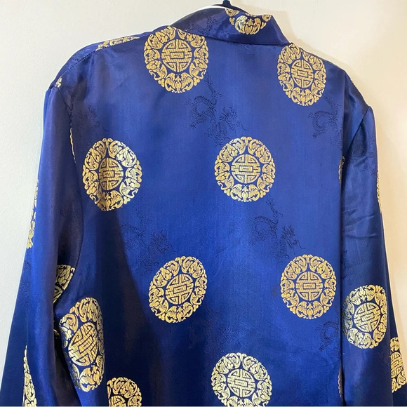 Vintage Asian Smoking Jacket Embroidered Dragon 🐉 - Picture 11 of 16